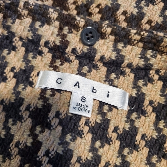 CAbi Houndstooth Mixer Jacket #978, Gray/Beige Size 8 Classic - Picture 11 of 16
